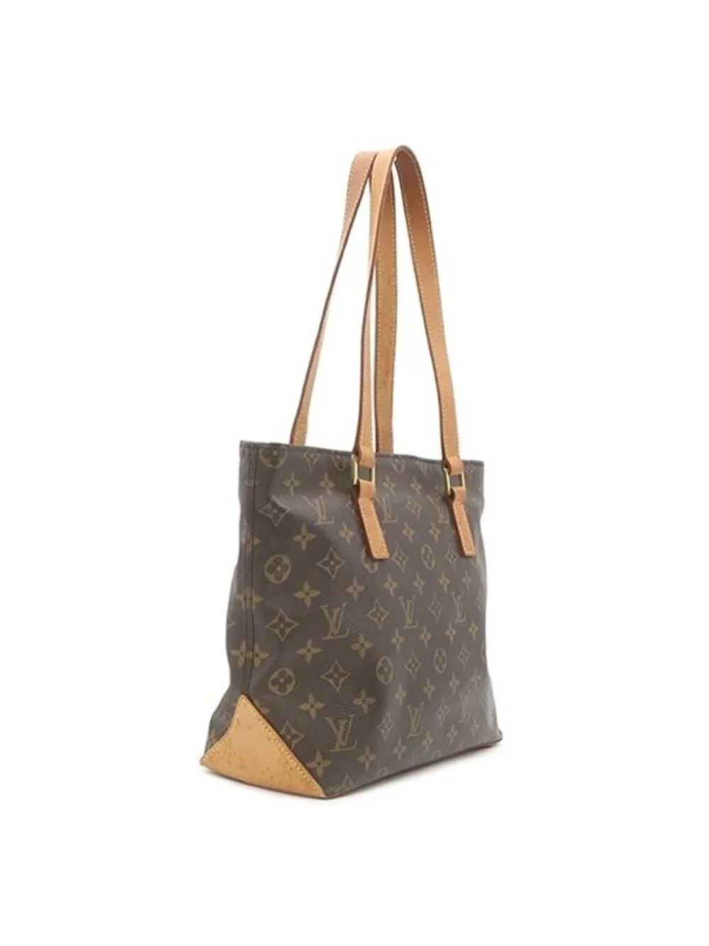 Louis Vuitton Tote Bag Cabas Piano Monogram Canvas Gold Brown